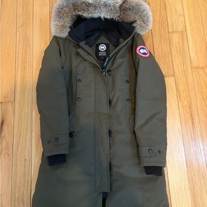 Canada Goose Olive Green Expedition Parka with Fur Trim